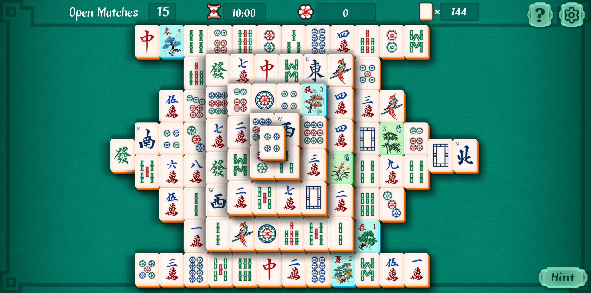 《麻将接龙(Mahjongg Solitaire)》游戏截图1