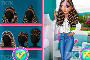 《莫纳卷发的造型》游戏截图2 《莫纳卷发的造型》游戏截图2