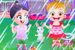 《可爱宝贝雨天玩耍》游戏截图1 《可爱宝贝雨天玩耍》游戏截图1