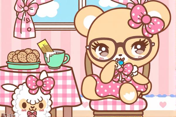 可爱小熊喝下午茶