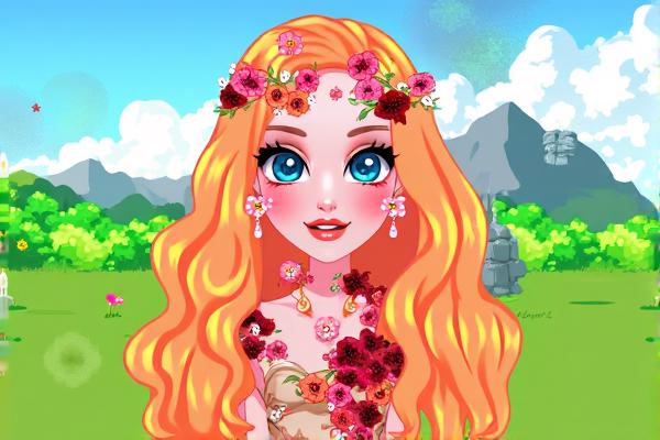 精灵公主的花朵装扮