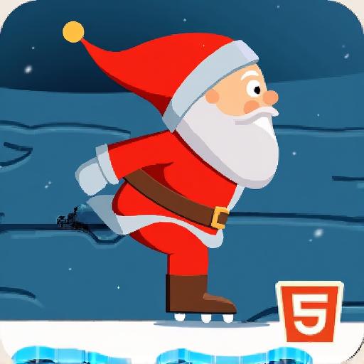 滑冰的圣诞老人