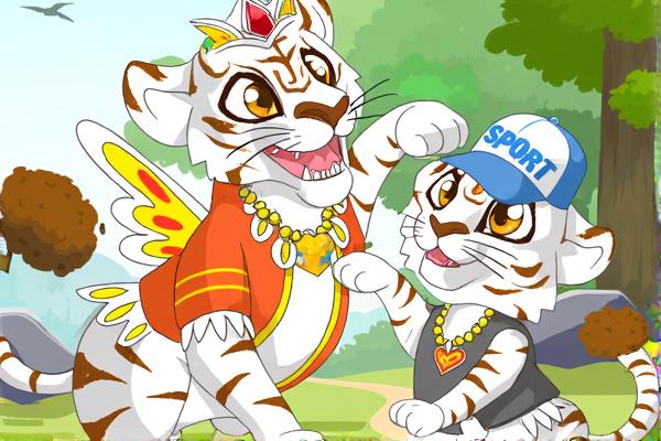 可爱的老虎母子