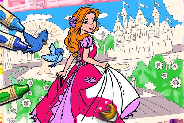 漂亮公主填颜色