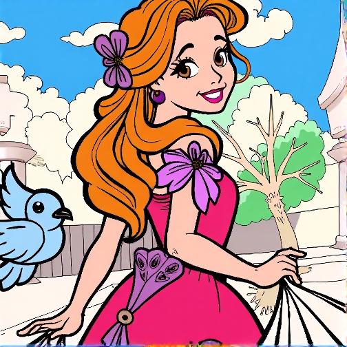 漂亮公主填颜色