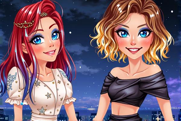 爱丽丝和闺蜜星空装