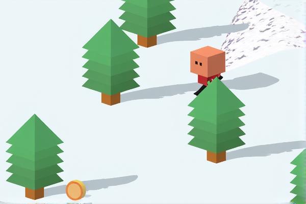 方块人滑雪