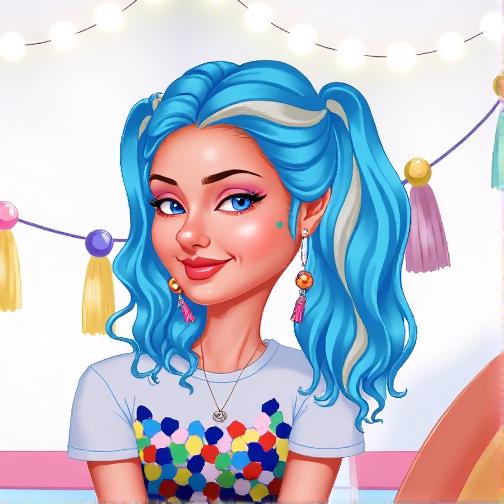 女孩的七彩装扮