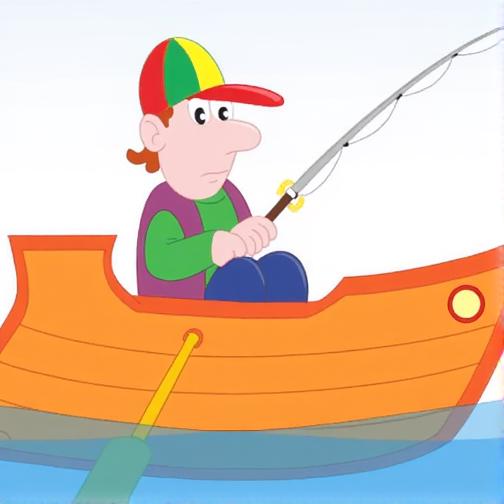 卡通钓鱼