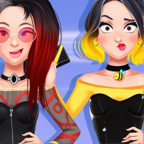 女孩的多彩虫装