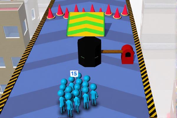 橡皮人奔跑人群