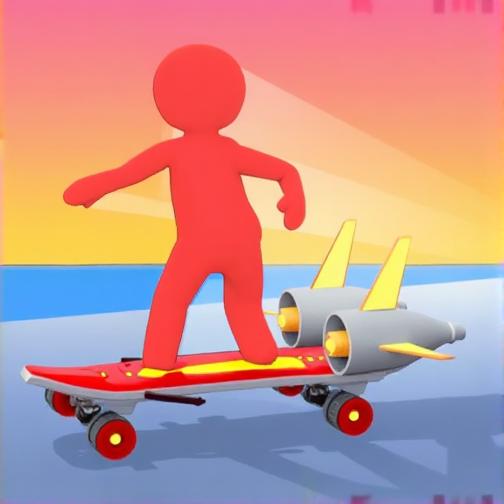 橡胶人滑板竞速