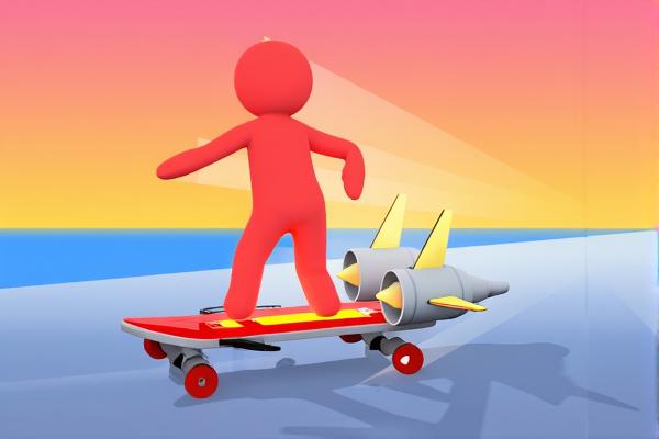 橡胶人滑板竞速