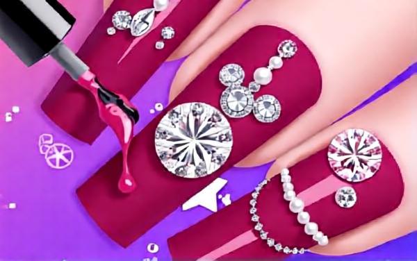 双人公主做美甲