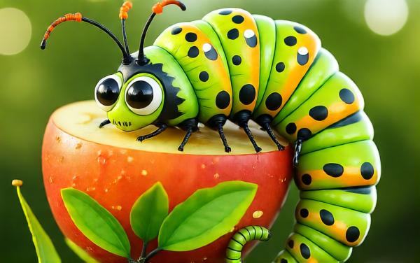 毛毛虫吃水果