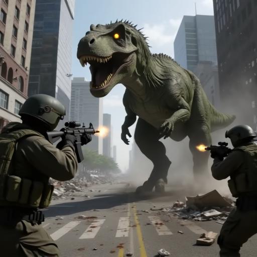 恐龙袭击城市模拟