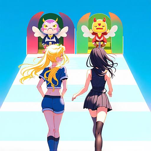 跑酷换装双人小游戏