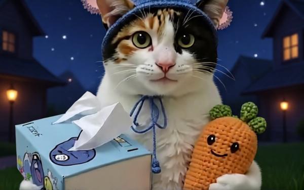 萝卜纸巾猫挑战