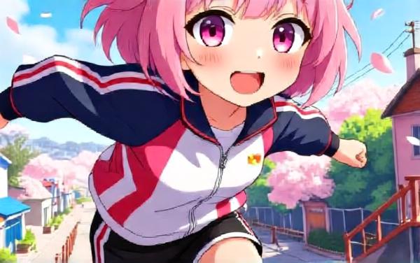 樱花小镇跑酷少女