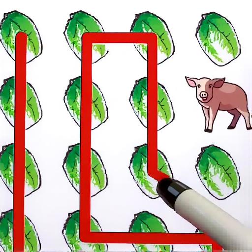 不碰猪一笔连完