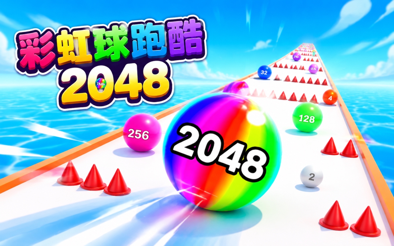 彩虹球跑酷2048