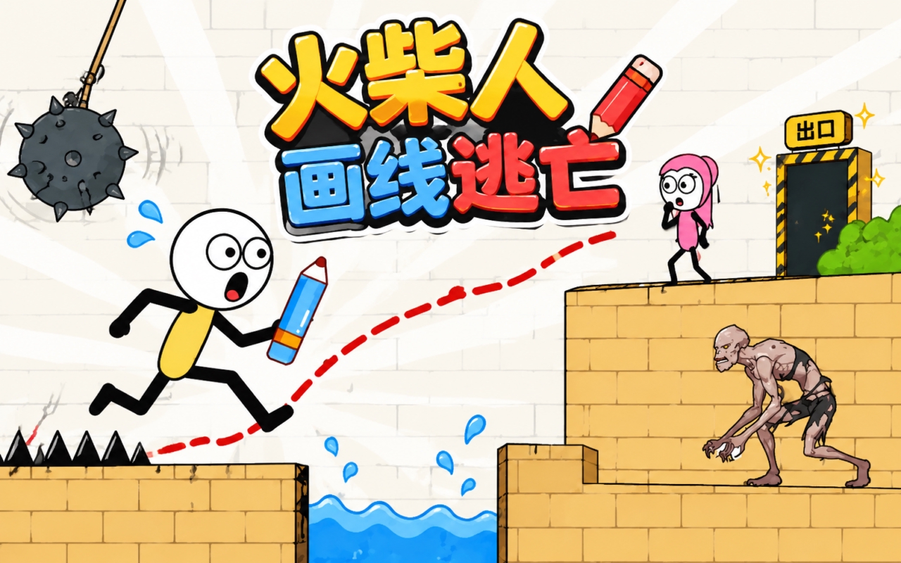 火柴人画线逃亡