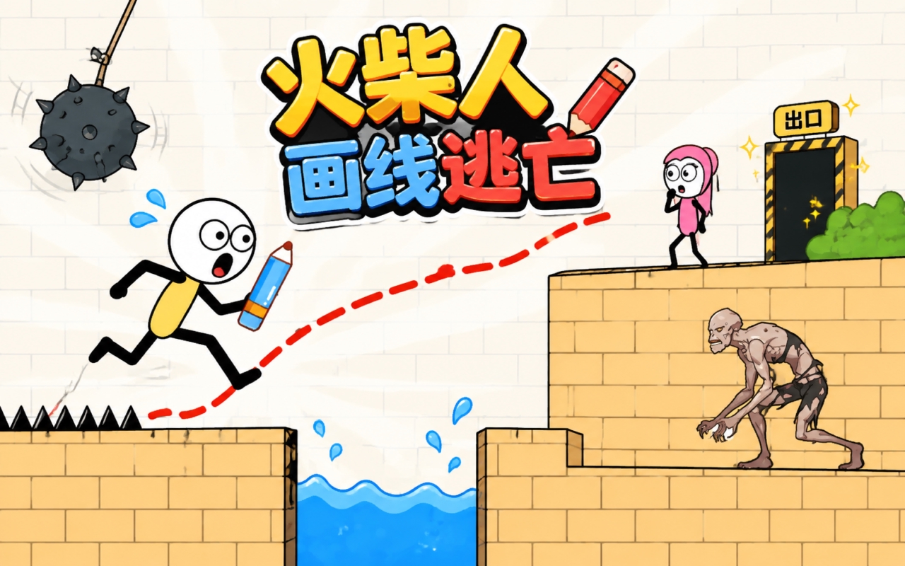 火柴人画线逃亡