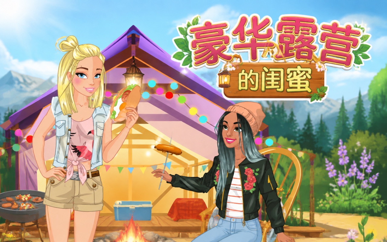 豪华露营的闺蜜