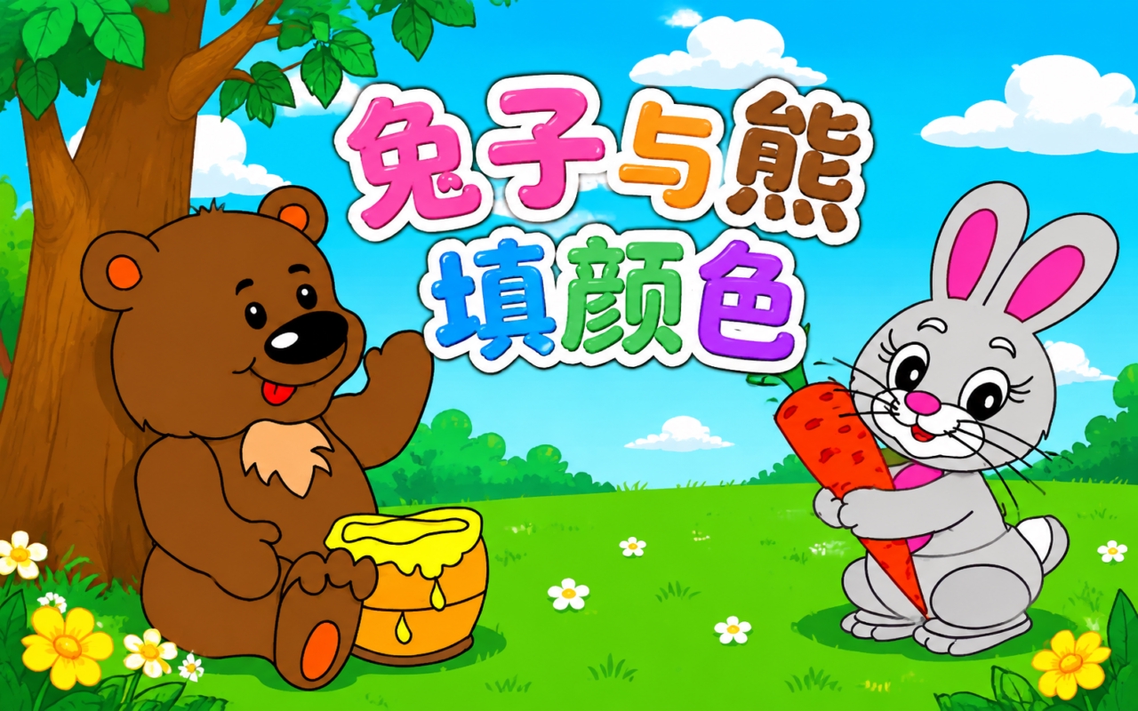 兔子与熊填颜色