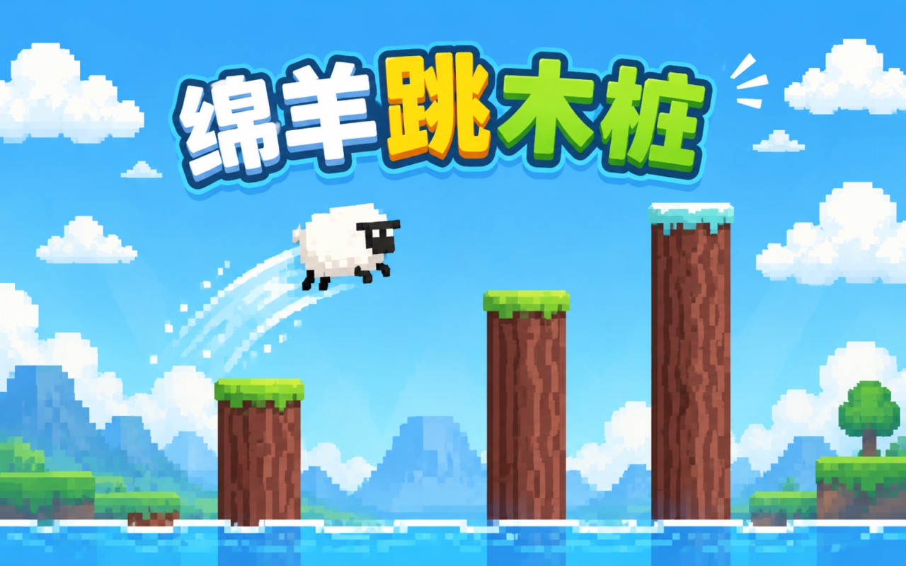 绵羊跳木桩