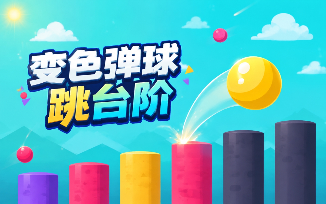 变色弹球跳台阶