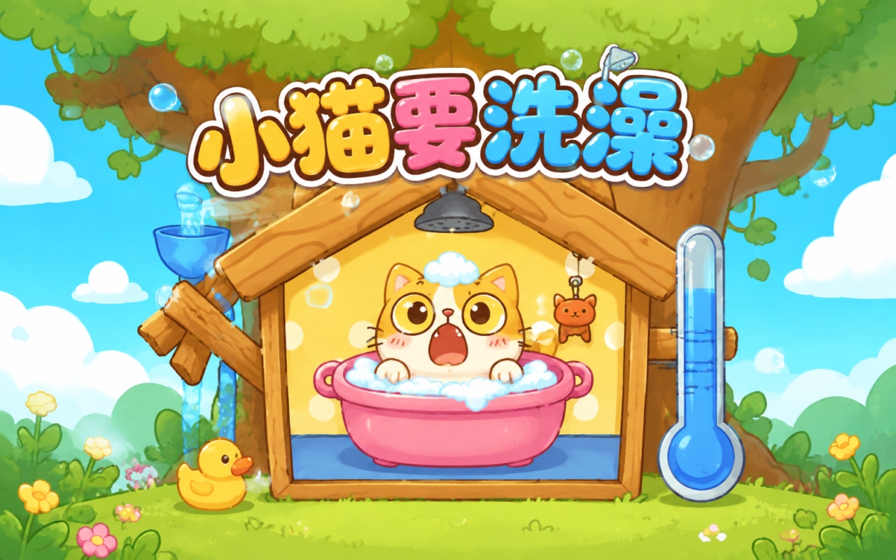 小猫要洗澡