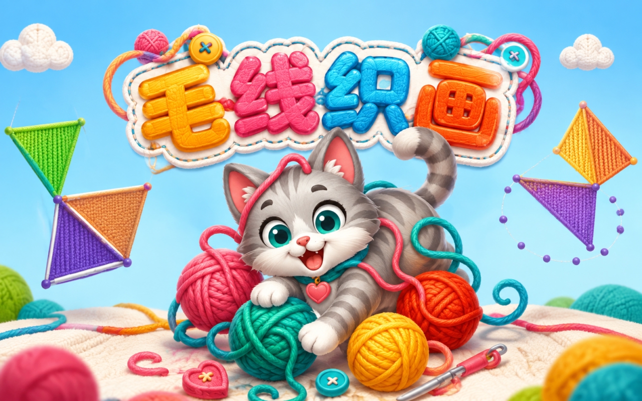 毛线织画