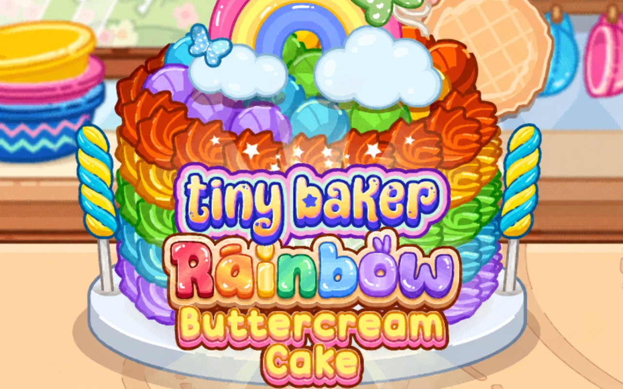 Tiny Baker Rainbow Buttercream Cake