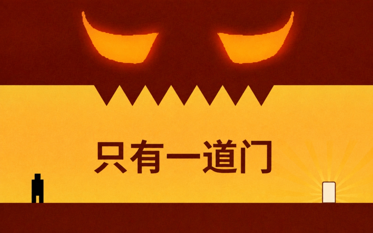 只有一道门