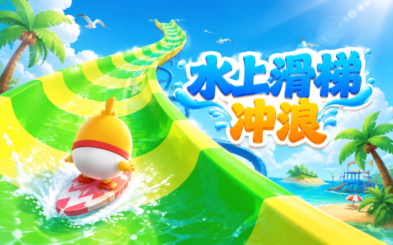 水上滑梯冲浪