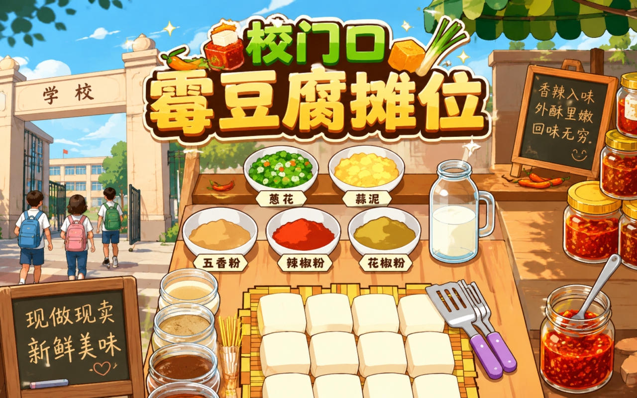 校门口霉豆腐摊位