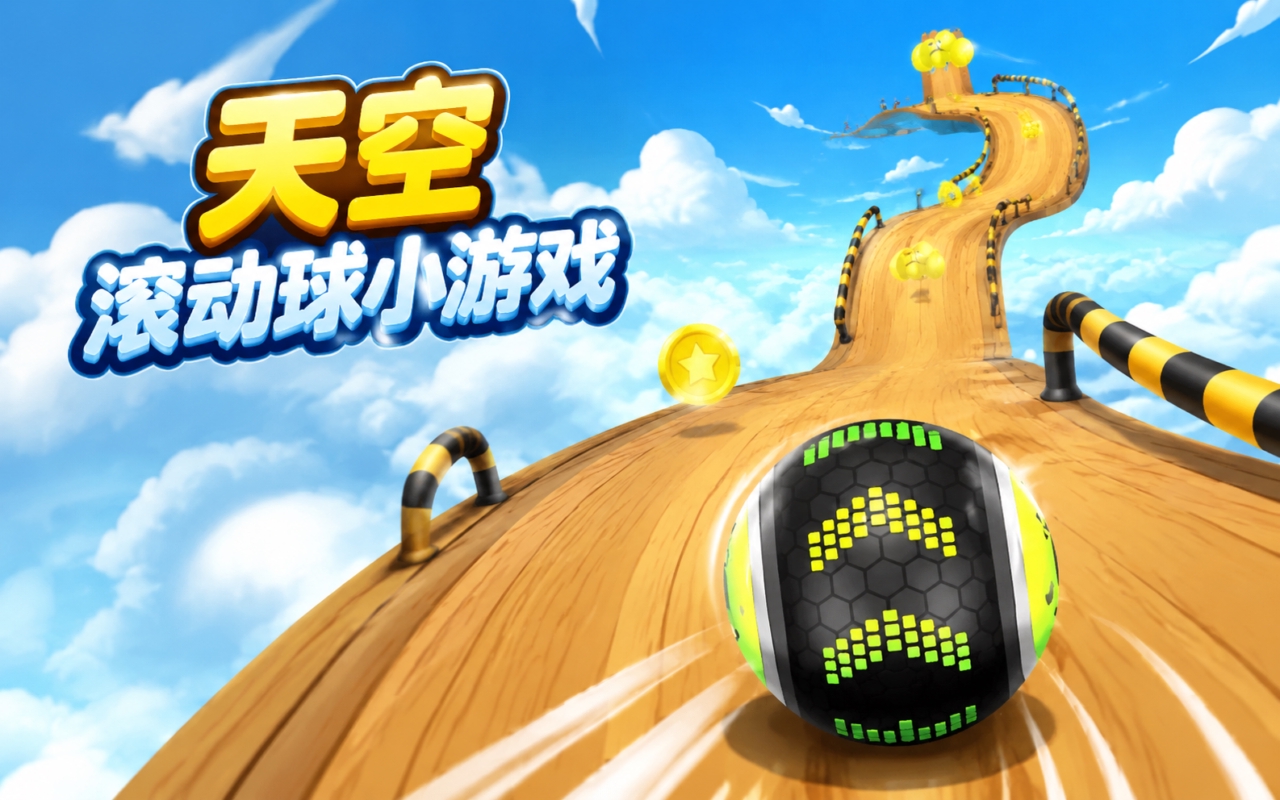 天空滚动球小游戏