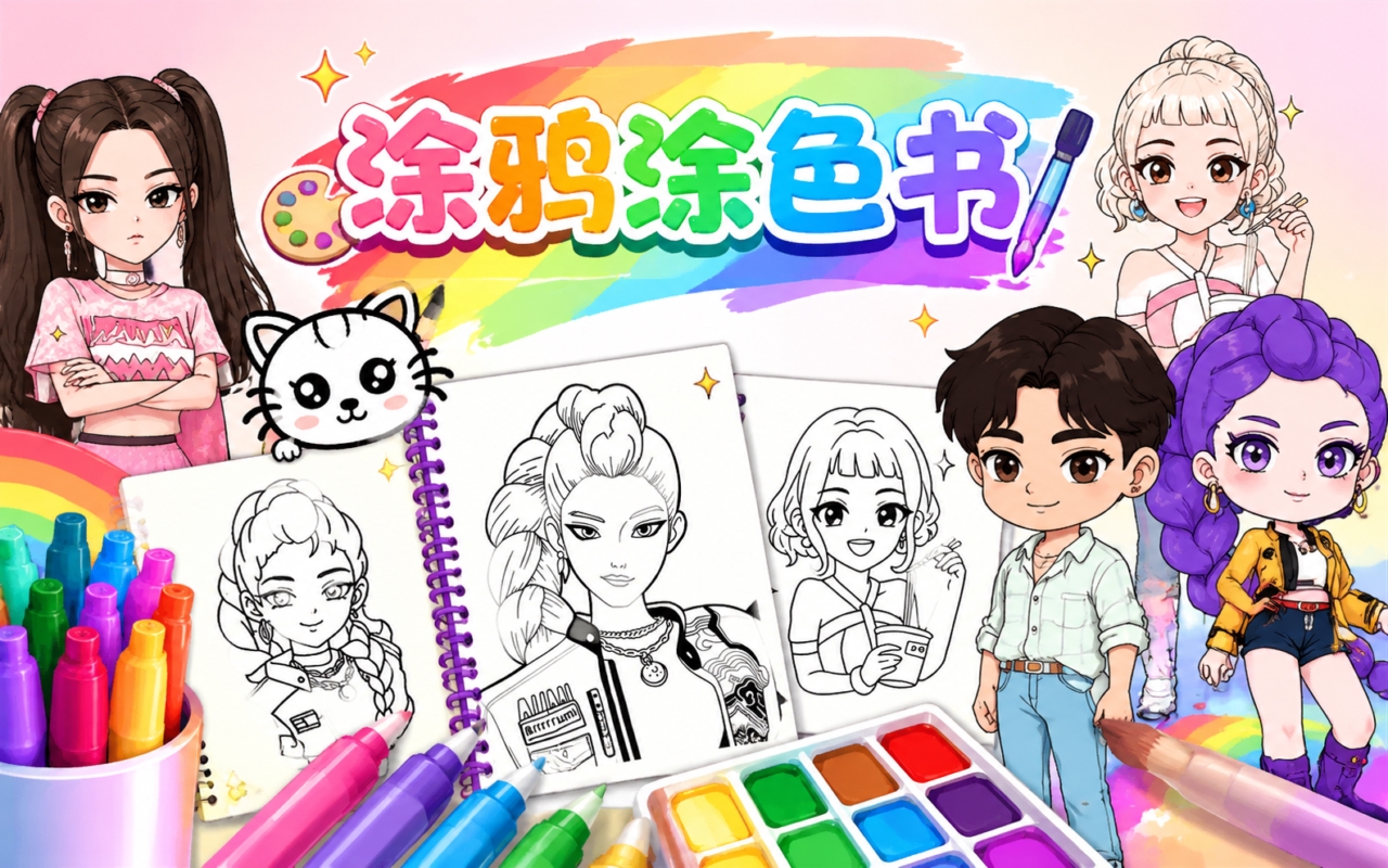 涂鸦涂色书