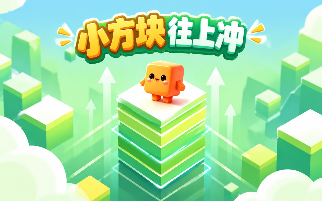 小方块往上冲