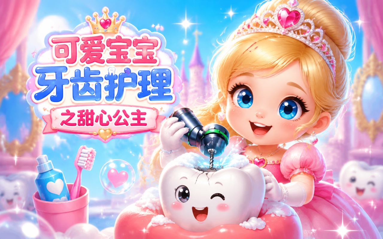 可爱宝宝牙齿护理之甜心公主