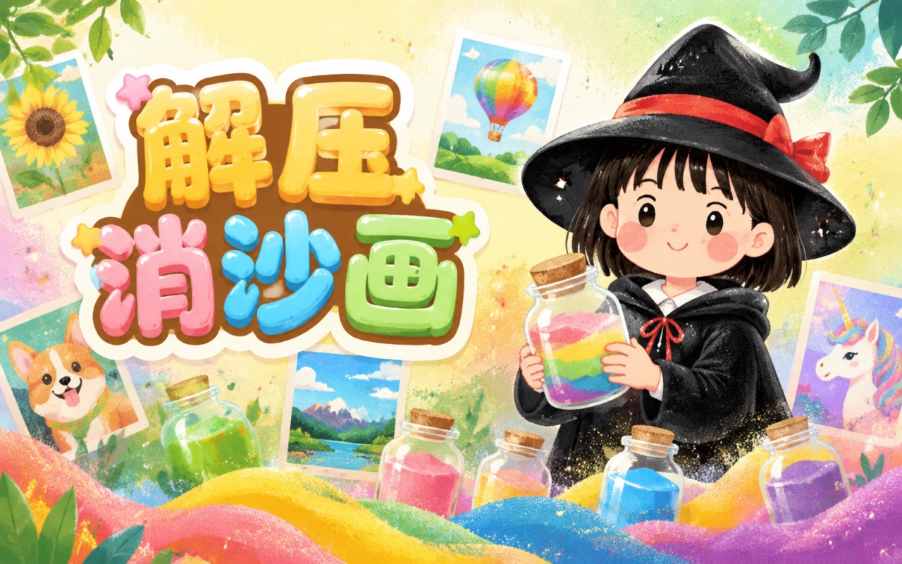 解压消沙画
