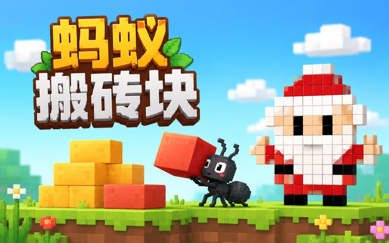 蚂蚁搬砖块