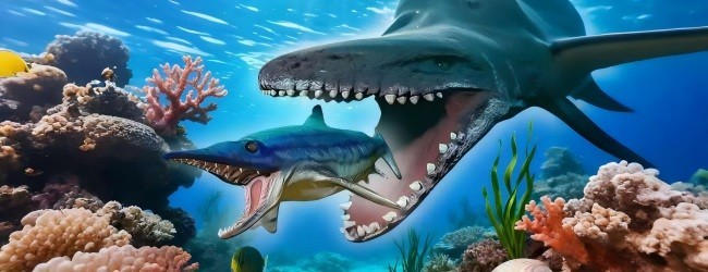 海底鲨鱼猎杀生存进化