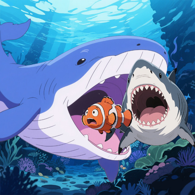 饥饿大鱼吃小鱼鱼