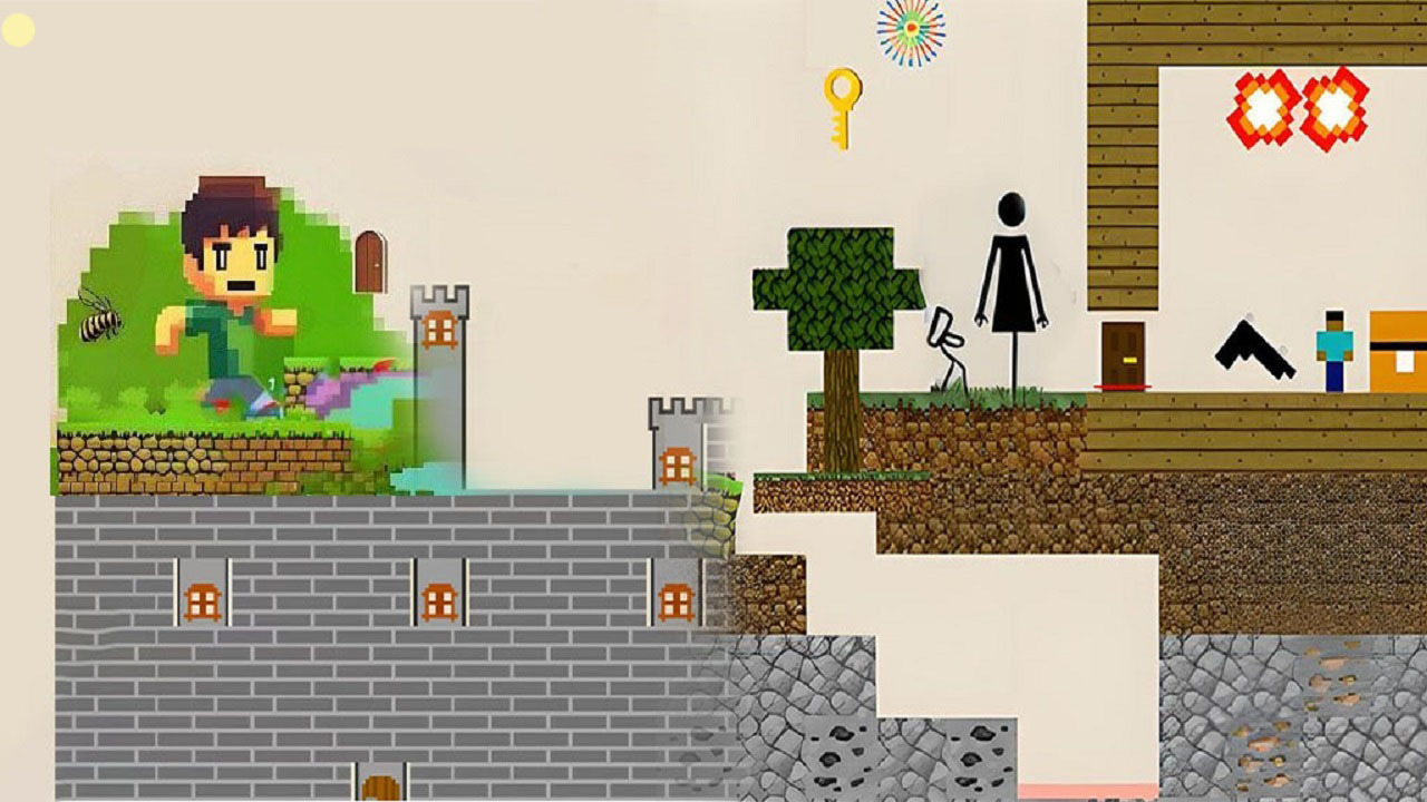 横板跑酷大战之像素关卡制作