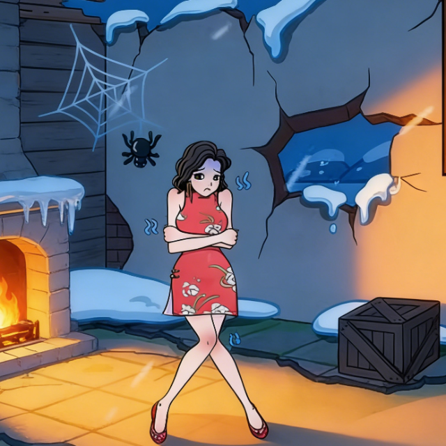 破屋取暖救救美女