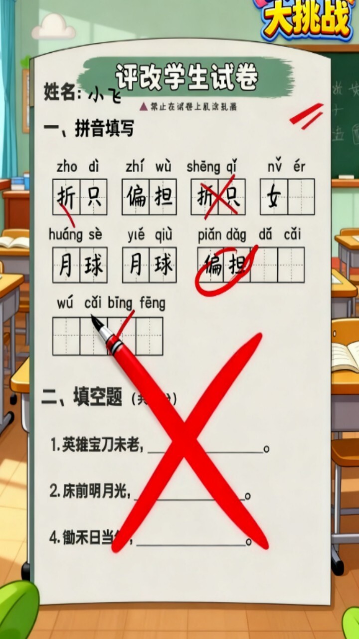 沉浸式批改试卷游戏