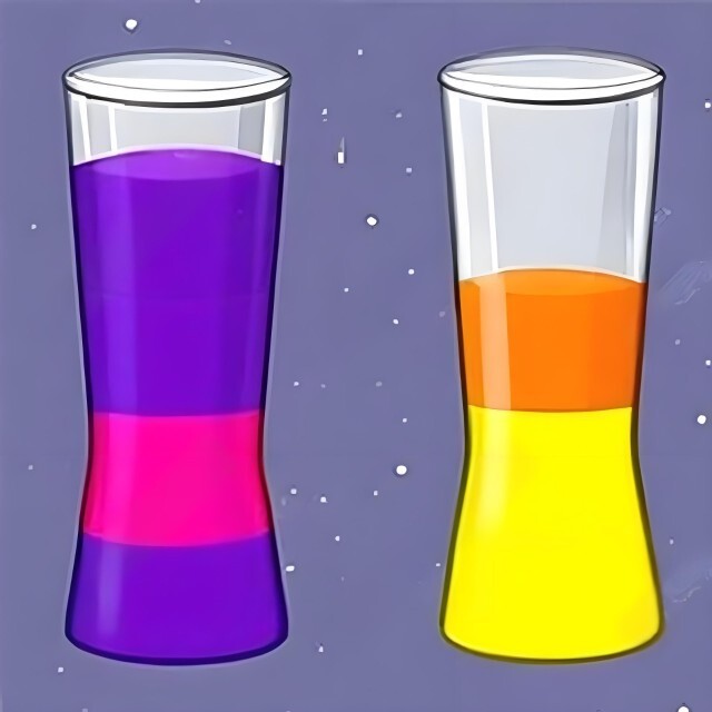 彩色倒水杯游戏