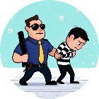 警察围堵小偷